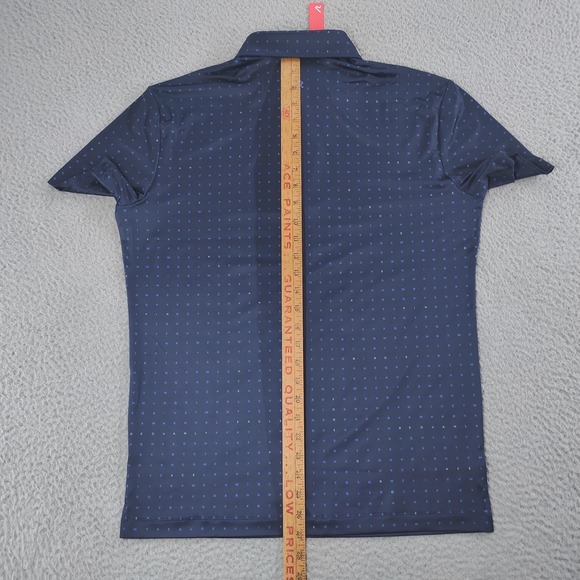 Redvanly PUREpoly Times Polo Shirt Mens Small Navy Golf Word Search R2507 - Picture 15 of 16